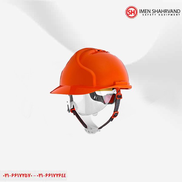 کلاه ایمنی هترمن صنعتی همراه با عینک ایمنی مدل MK7